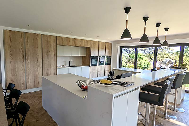 Open Plan Kitchen, Hallway Storage and TV Unit in Church Brampton